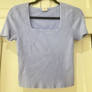 Abercrombie periwinkle ottoman square neck top